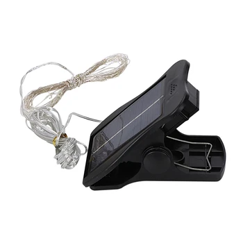 

10M 100 LED Solar Powered Rope Tube Strip Light with Clip Home Garden Copper Wire Fairy String Light for Party Wedding Christmas