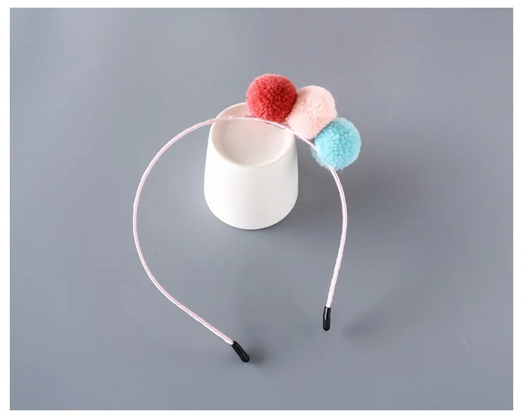 Pompon Hairband Candy Color Ball Girls Headband Wedding Headwear Sweet Women Hair Accessories Christmas navidad