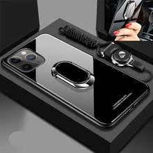 Tempered Glass Case For IPhone XS 11 Pro Max Case Luxury Soft Silicone Edge Magnet Car Holder Cover Coque On For IPhone 11 Xr 8