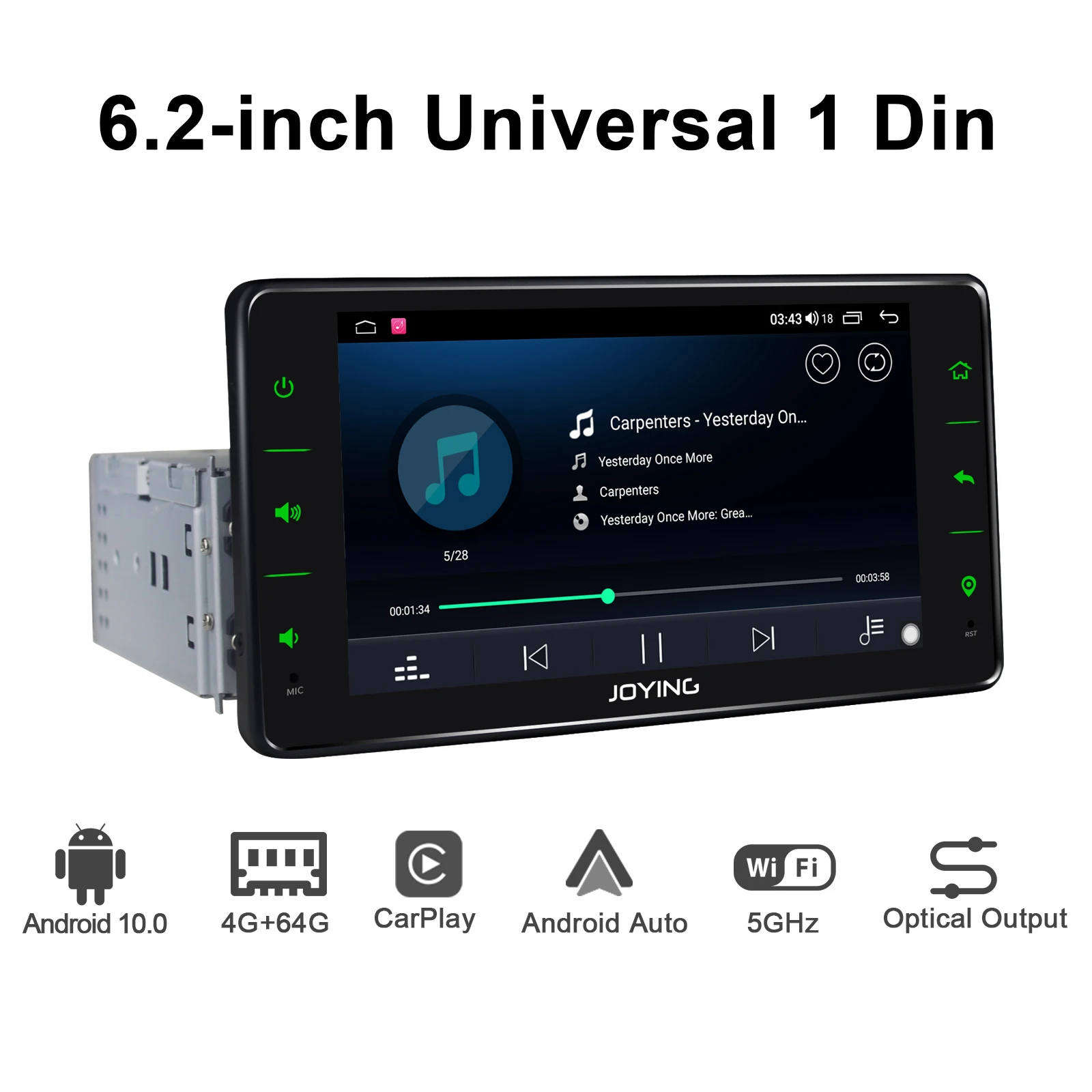 JOYING новейший Android 10 0 6 2 дюймов 4 Гб ОЗУ и 64 ПЗУ автомобильный радиоплеер GPS стерео