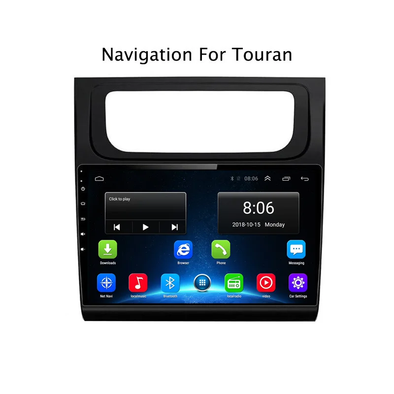 Top 9Inch Android 8.1 Car DVD GPS Navigation Player For VW Touran 2004-2015 4G LTE with SIM Card Slot 2DIN Car Radio Stereo 1