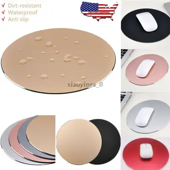 

Round Aluminum Alloy Waterproof Mouse Pad Gaming Mat Desktop Mousepad Laptop Notebook Computer Accessory