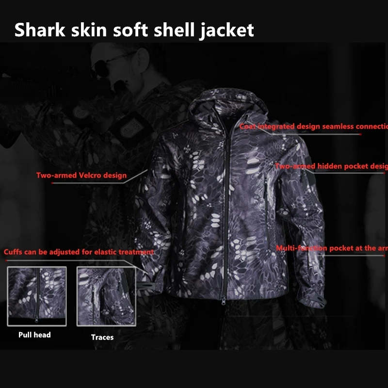 60% OFF Gear Tactical Softshell Camouflage Jacket Set Men Army Windbreaker Waterproof HuntingClothes Set Military Jacket andPants