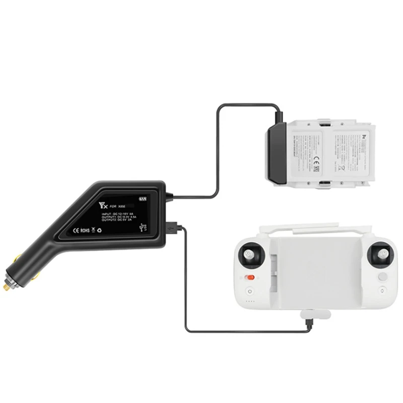 

YX 2-in-1/3-in-1 Battery With USB Remote Controller Car Charger Outdoor Smart Charging Device for FIMI X8 SE