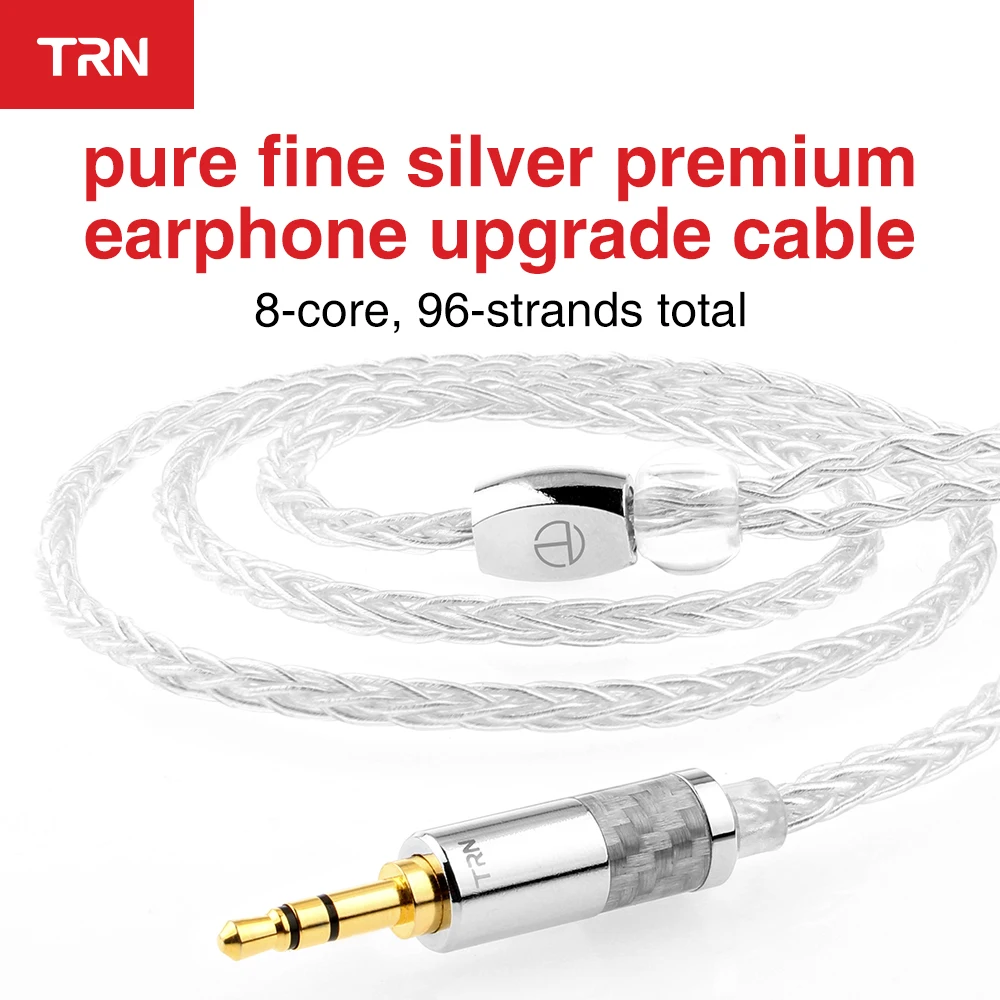 

TRN Pure Silver Cable T3 8 Core Cable 3.5MM MMCX 2.5MM Wire HIFI Upgrade Cable TRN V90 C12 BLON BL-03 BL-05 TRI I3