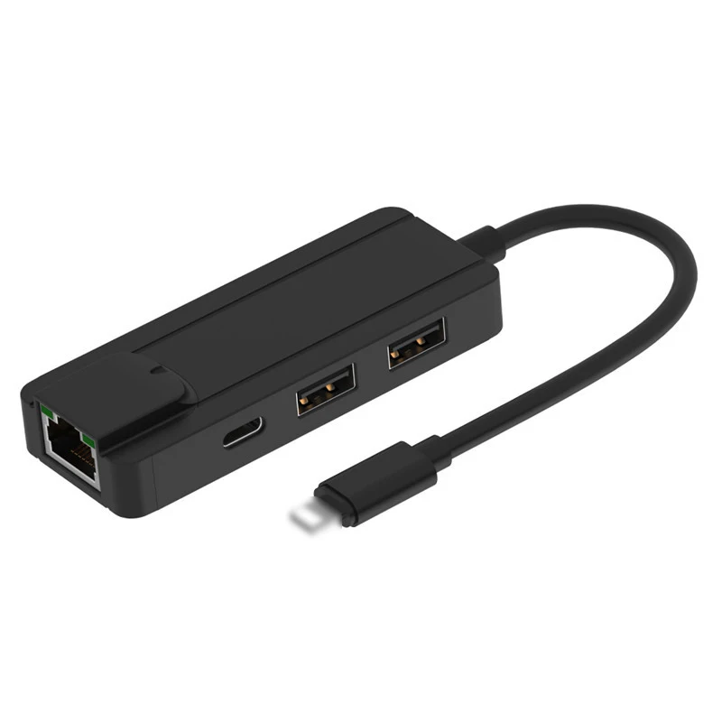 4 в 1 Usb 2 0 концентратор для IOS к RJ45 Ethernet конвертер адаптер LAN Проводная сеть iPhone/iPad