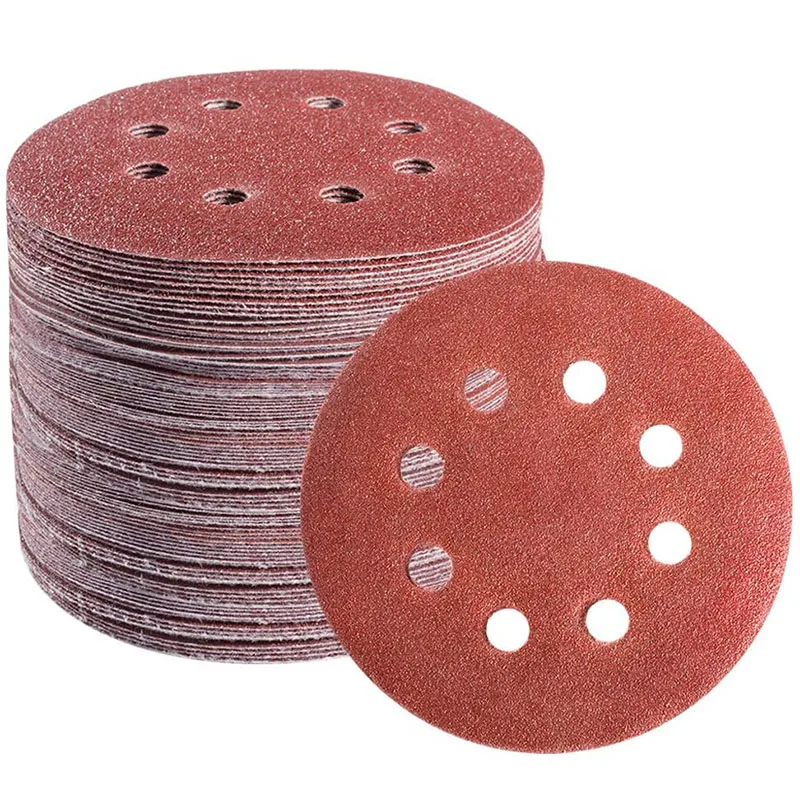 

20pcs 5 Inch Round Sandpaper 8 Hole Hook and Loop Adhesive Sanding Discs Sandpaper for Random Orbital Sander 40-2000 grits
