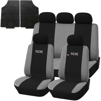 

COPRISEDILI E TAPPETINI GOMMA AUTO UNIVERSALI RACING NERO - GRIGIO CHIARO