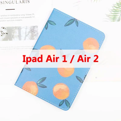 Для Ipad Ipad Air 1 2 Ipad Mini 1, 4, 5, Ipad 2 3 4 из искусственной кожи милый оранжевый медовый персик чехол с откидной крышкой для телефона с закаленное Стекло чехол - Цвет: 01 Ipad Air 1 2