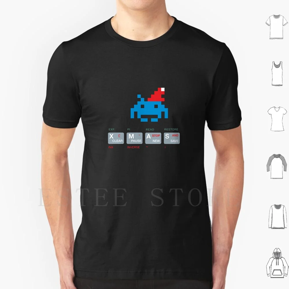 Merry Xmas Space Inver T Shirt Diy Big Size 100% Cotton Retro Space Inver Xmas Zx Spectrum Zx Spectrum Keyboard Gamer 8 Bit