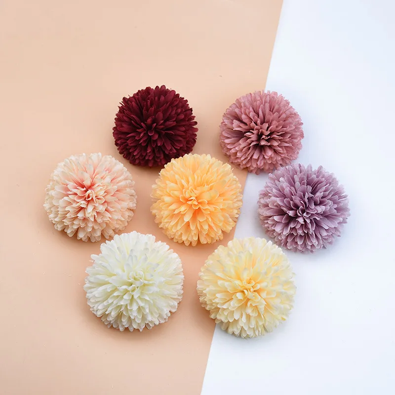 One Head 9cm Chrysanthemum Artificial Silk Flower Head For Home Wedding Party Scrapbooking DIY Accessories