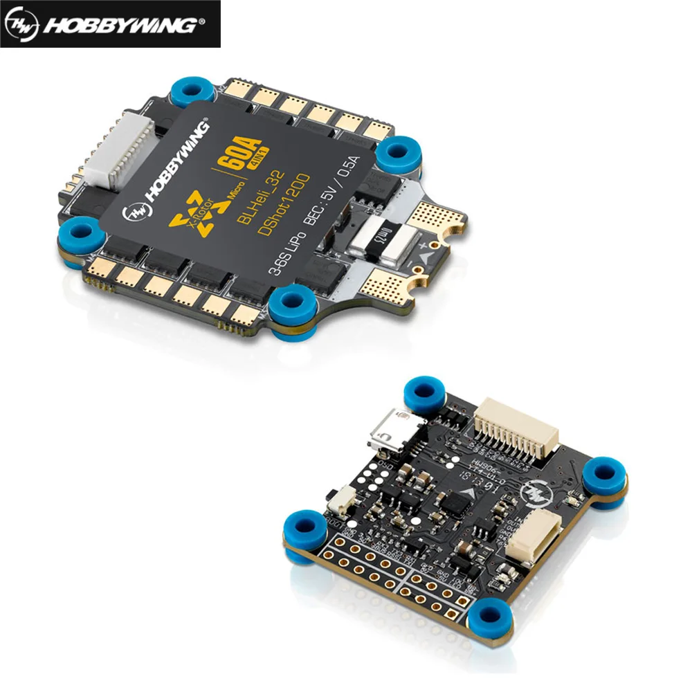 1 шт. Hobbywing XRotor Micro 60A 4в1 BLHeli 32 DShot1200 3 6S ESC для FPV Racing drone Quadcopter|Детали и аксессуары| |