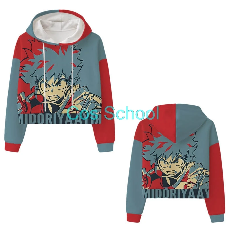 Толстовки Cos School Boku No My Hero Академия Midoriya Izuku женский свитер с капюшоном Todoroki Shouto