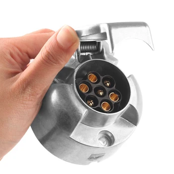 

7 Pins 12N Aluminum Tow Towing Electrics Plug & Socket for Car Trailer Caravan Lights for 7-pin heavy European standard trailer