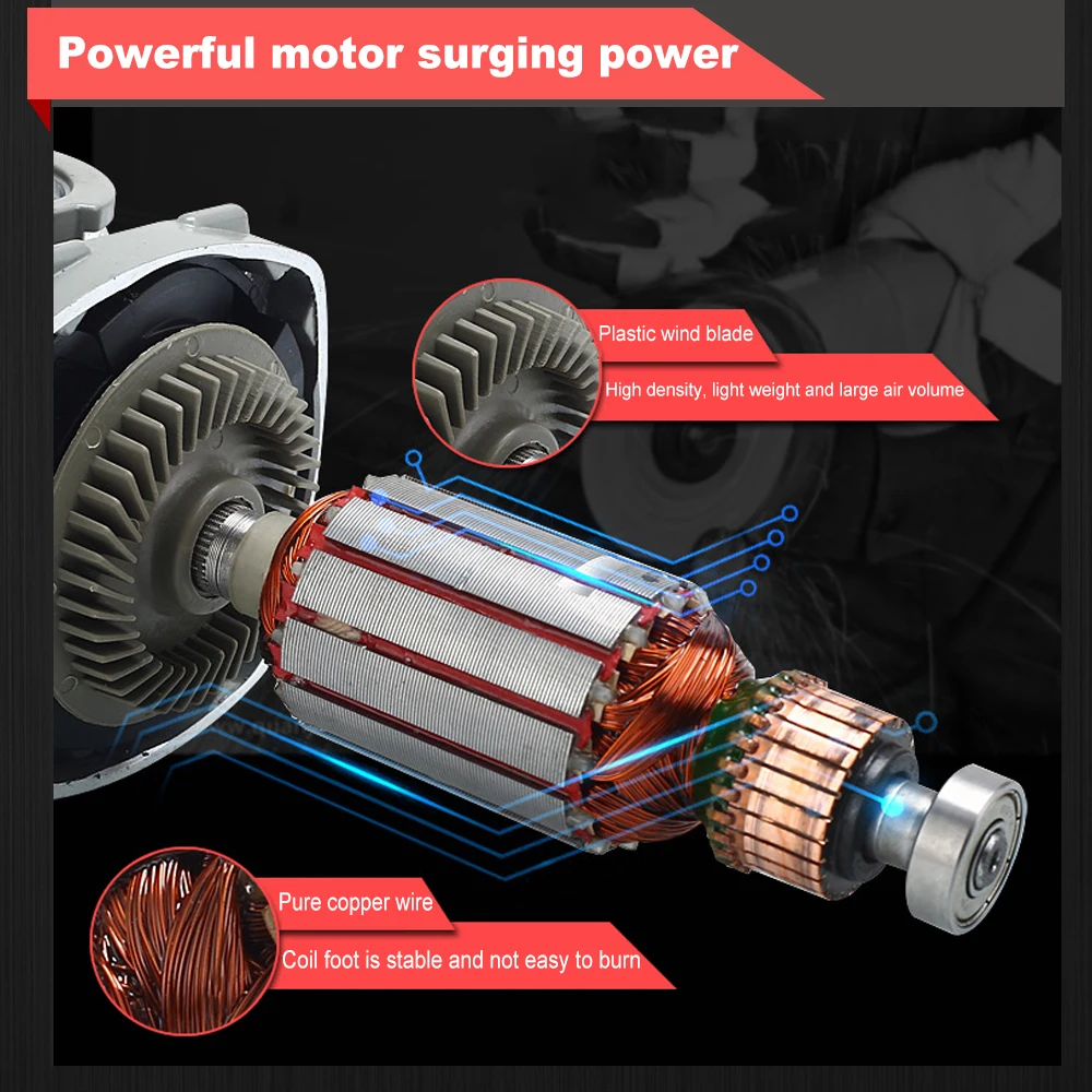 220V 700W/750W Electric Grinder Electric Angle Grinder with Protective Cover Support Polishing Disc for Rust Removal