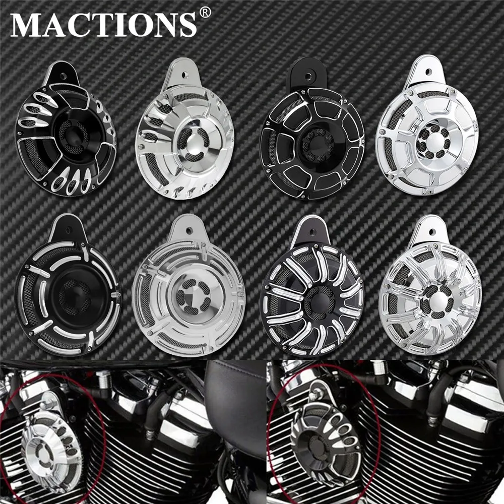 Motorcycle Horn Speaker Cover Horns Assembly Black/Chrome For Harley Touring Electra Glide FLHR FLHX 91-17 Sportster XL 2007-Up