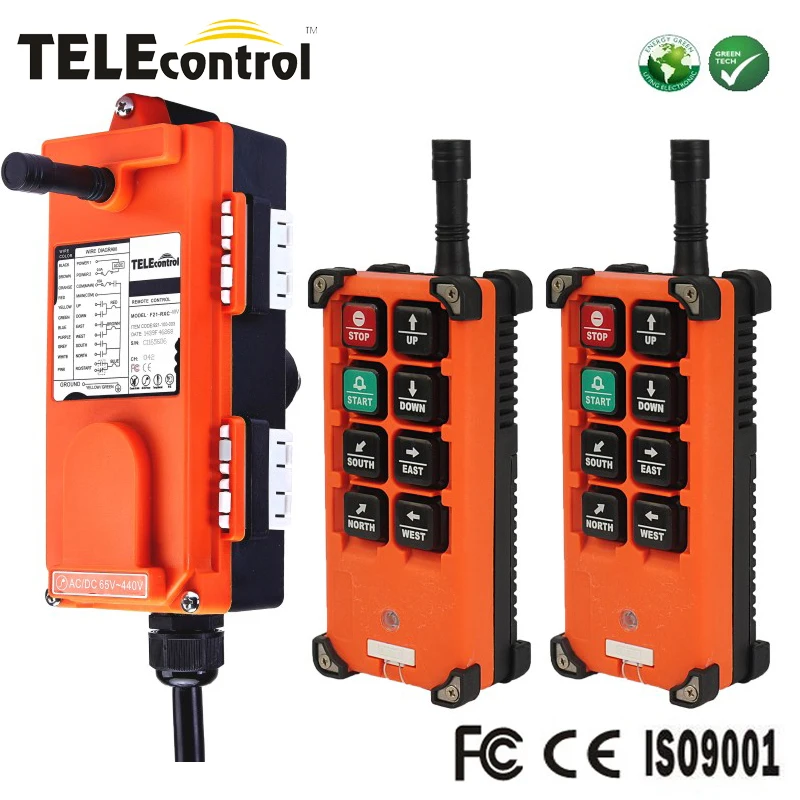 Telecontrol Cheap price F21-E1B RF 433MHz 315 industrial multiple traveling EOT crane and hoist remote control with 2transmitter