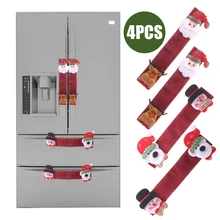Милая Пижама с рождественским принтом, пижама микроволновая печь ручка духовки крышка Снеговик декоративная втулка для холодильника посудомоечная машина Кухня Приспособления