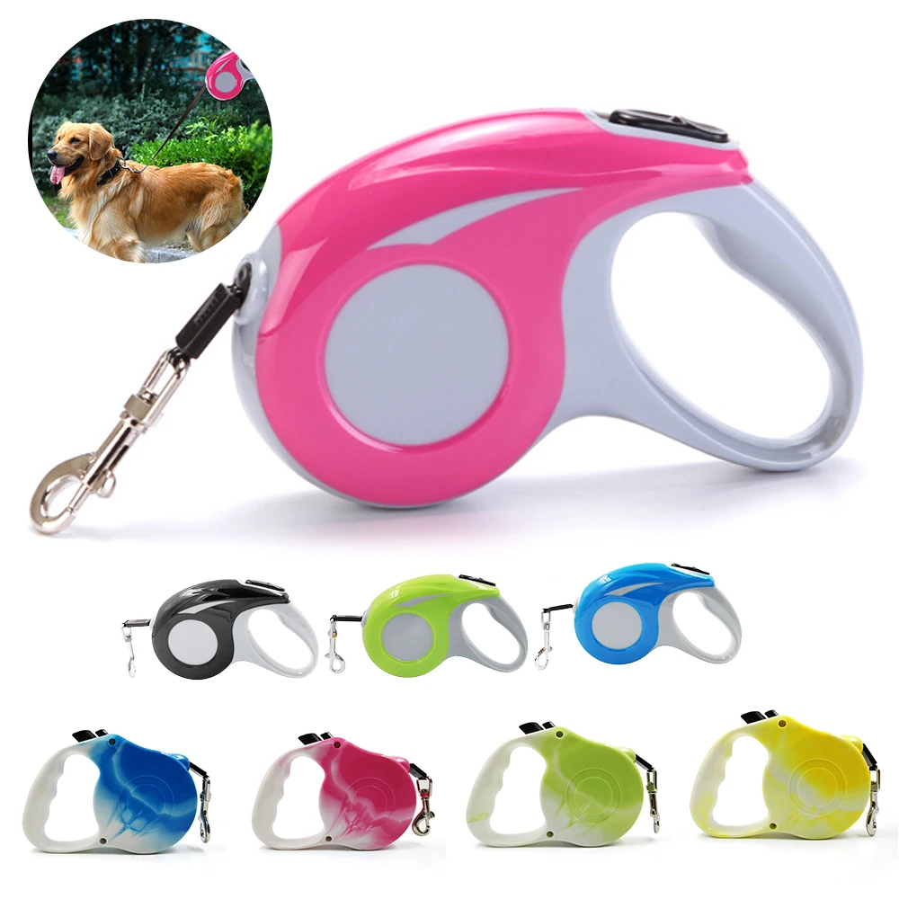 

7 Colors Retractable Dog Leash Fashion Printed Puppy Auto Traction Rope Nylon Walking Leash for Small Dogs Cats Pet Leads 3m 5m