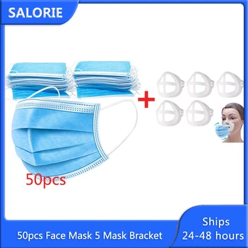 

50pcs Face Masks 5pcs Mouth Masks Support Assist Help Mask Inner Cushion 3D Bracket Silicone Mask Holder mascarillas Men Women