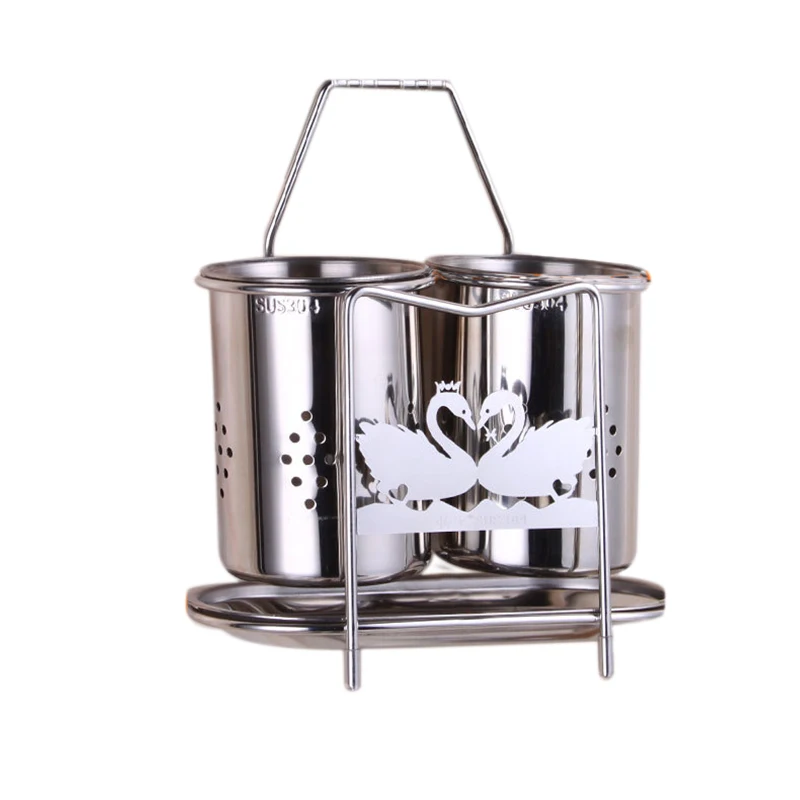 

Wall Mount Tableware Storage Hanging Chopstick Cages Reinforced Spoons Holder Forks Rack Kitchen Shelves Cutlery Organizer Drain