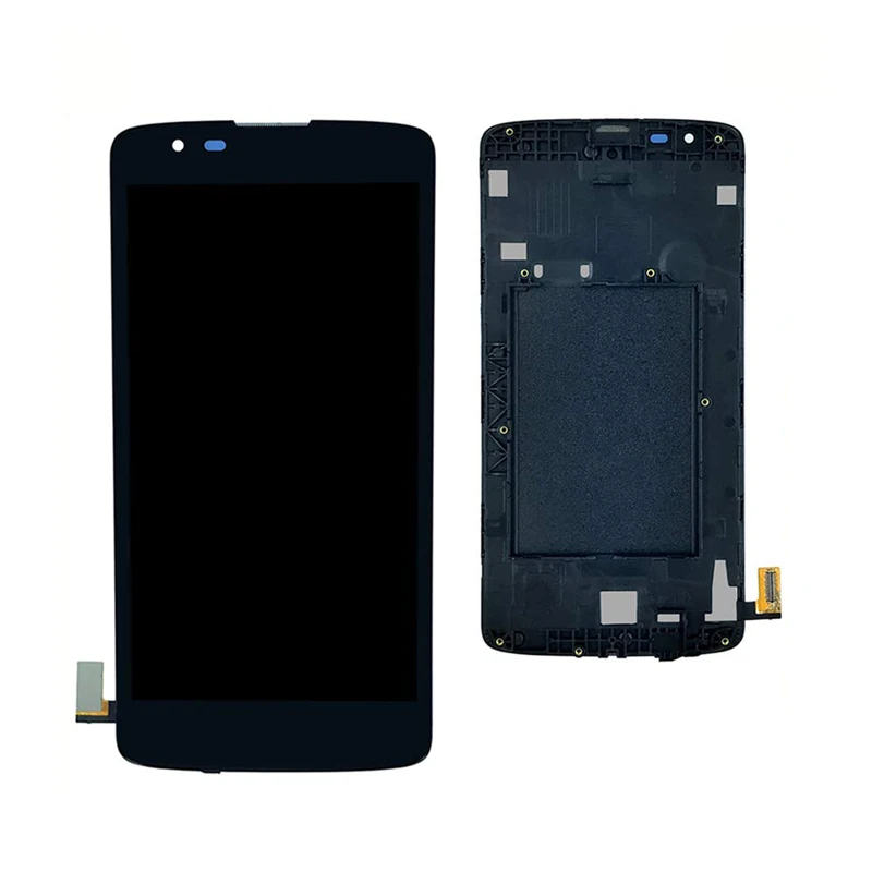 ЖК-дисплей для LG K8 K350 K371 K350N K350E K350DS кодирующий преобразователь сенсорного экрана в сборе черно-белый с рамкой
