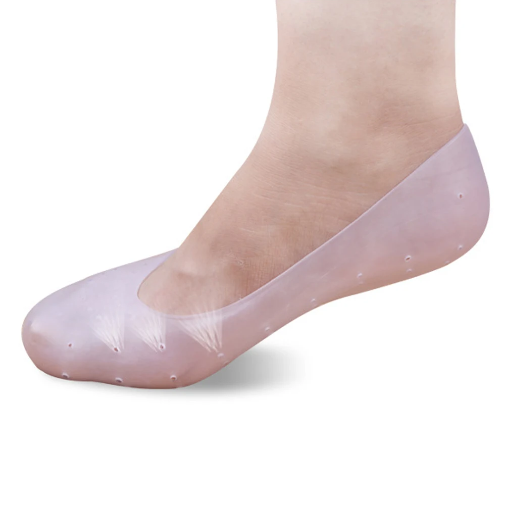 2 шт ReusableGel носки увлажняющие отбеливающие отшелушивающие гладкие Уход за ногами для красоты дышащие силиконовые носки Массаж Z33801