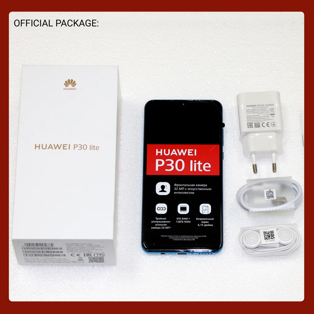 HUAWEI P30 Lite 6 ГБ 128 глобальная версия 15 дюйма в наличии ЕС с Google Play мобильный телефон