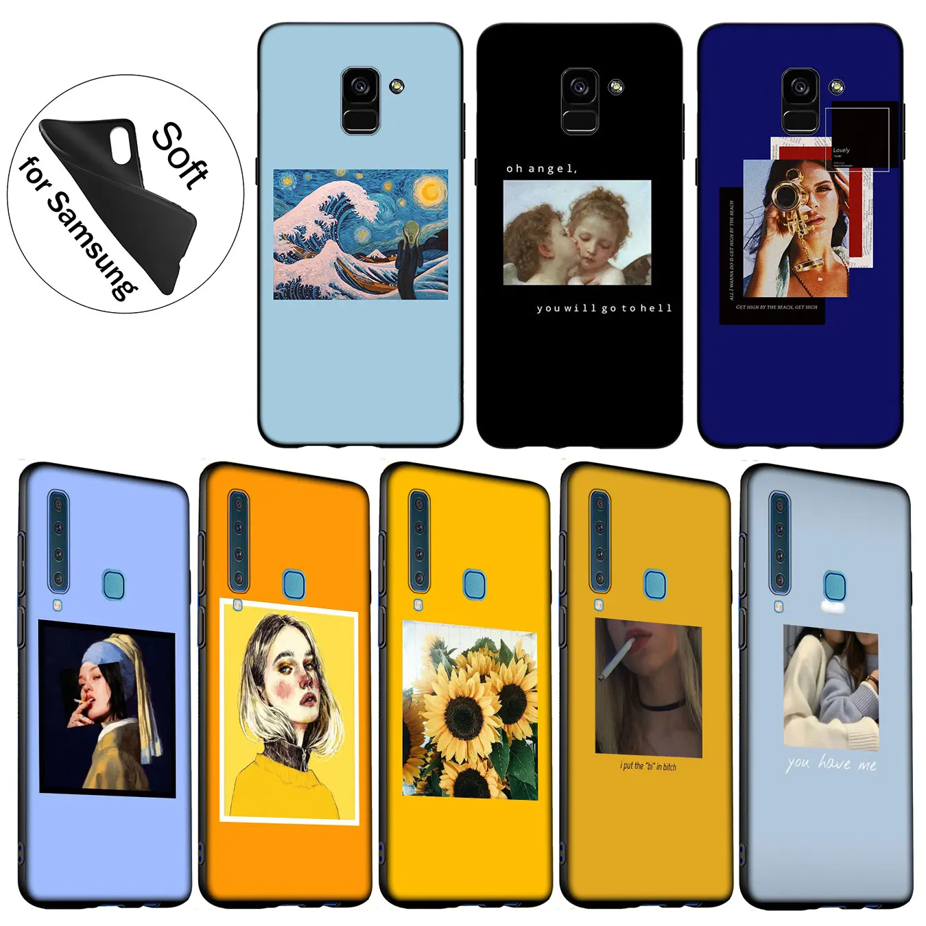 IYICAO большое арт эстетичный &quotВан Гог&quot &quotМона Лиза мягкий чехол для samsung Galaxy J8 J7