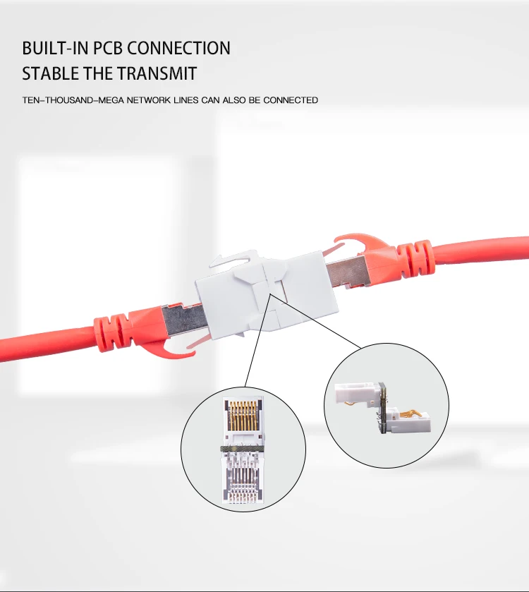 High-Performance RJ45 Cat6 Keystone Adapter for Seamless UTP Cable Extension and Patch Panel Connectivity Description Image.