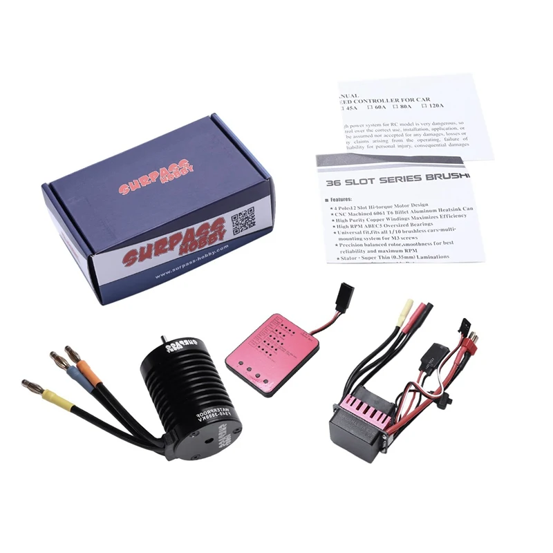 SURPASS HOBBY F540 3000KV 4P бесщеточный двигатель и 45A Esc и светодиодная карта для программирования комбо RC набор