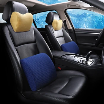 

Car Neck Pillow Lumbar Waist Support Headrest Pillows Back Cushion Seat Supports Memory Foam Seat Covers Auto Accessories