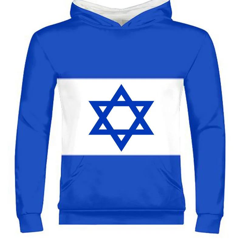 

ISRAEL male youth free custom print photo isr zipper sweatshirt nation flag il judaism arabic country hebrew arab boy clothes