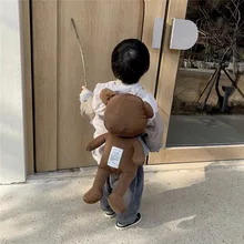 

Korean Children Bag Cute Fashion Boys Girls Mini Bear Cartoon Single-shoulder Bag Baby Messenger Bag Snack Package Photo Props
