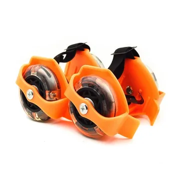 

1 Pair Elastic Flashing Roller Wear Resistant Kids Heel Wheel Skating Shoes Friction 3 Colors PVC Pulley Adjustable Whirlwind
