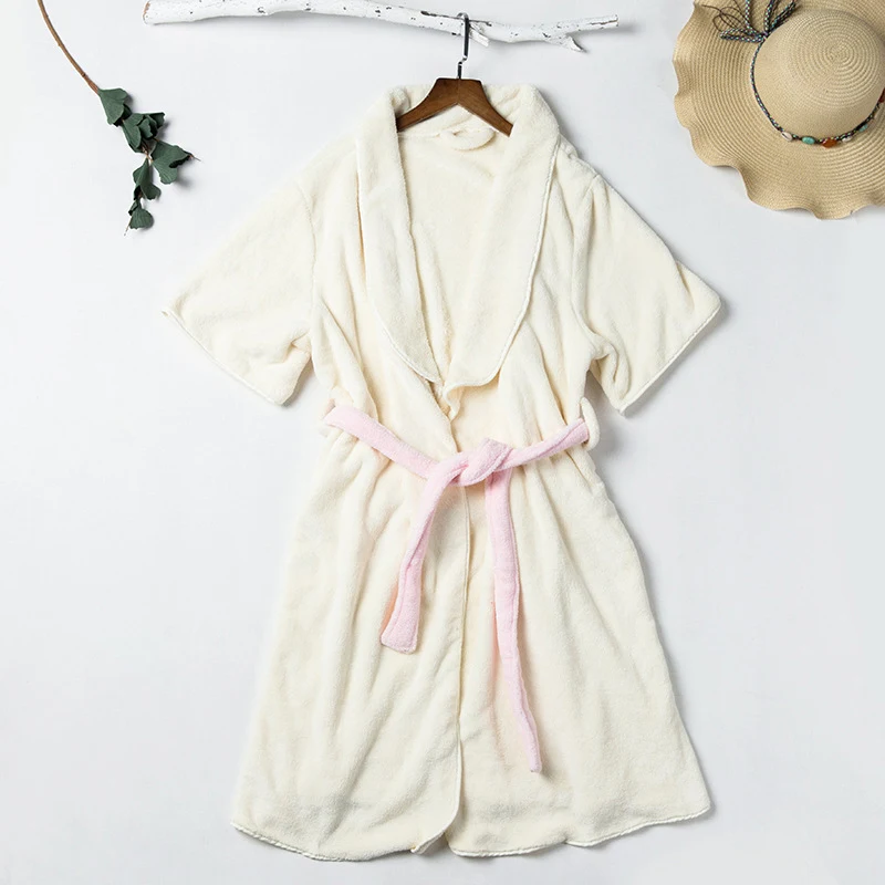 GIANTEX, женские банные полотенца для ванной, для взрослых, банный халат, халат, пижама, для тела, спа, банное платье - Цвет: Beige