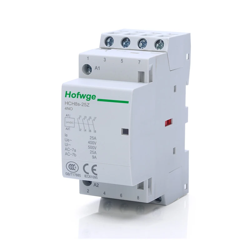 HCH8s-25Z DC Contactor DC24V coil  DC12V  2P 220V 25A 16A 2NO 1NO1NC Automatic Householdr Contactor Din Rail Type