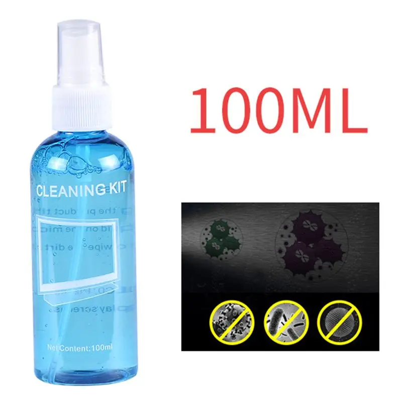 1Pcs/Set Screen Cleaner Solution for Laptop/Phone/ iPad/Eyeglass /Household Appliances Cleaner Includes Spray + Brush + Cleanin screen cleaner solution