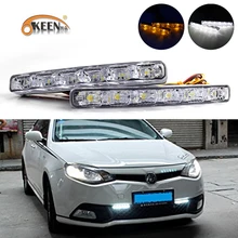 ^^Best Offers 2 PCS 12v White Amber 6 LED Daytime Running Light Waterproof Universal DRL Kit Day Light Auto Driving Light External Light ^^Best Offers 2 PCS 12v White Amber 6 LED Daytime Running Light Waterproof Universal DRL Kit Day Light Auto Driving Light External Light