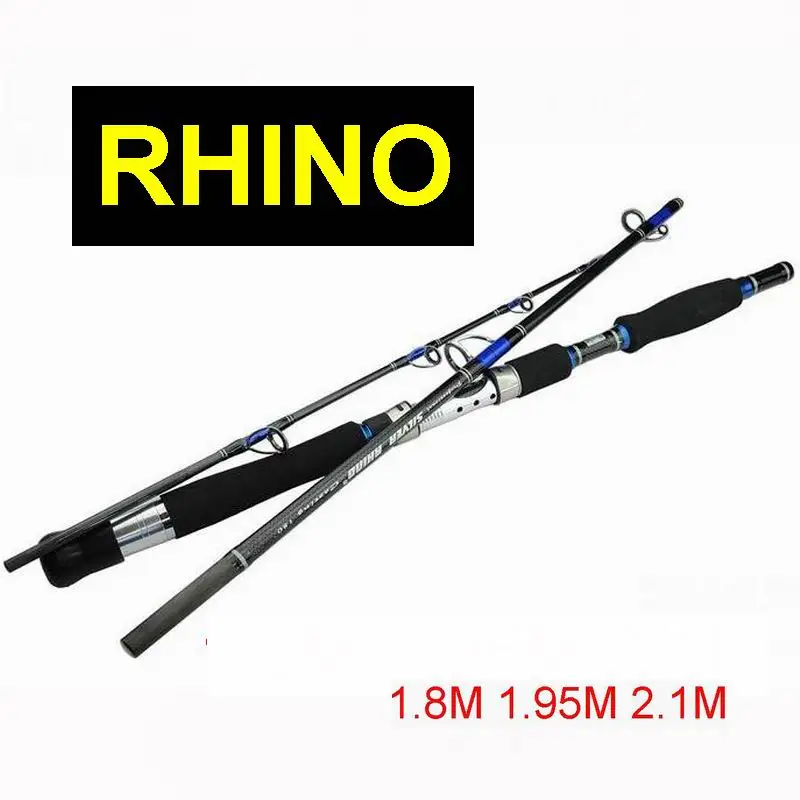 

RHINO Powerful High Performance Fast Action Carbon Fiber Ocean Boat Lure Fishing Rod 1.8, 1.95 and 2.1M