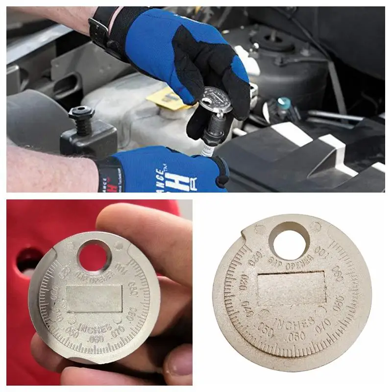 

Spark Plug Gap Gauge Tool Measurement Coin-Type 0.6-2.4mm Range Spark Plug Gage