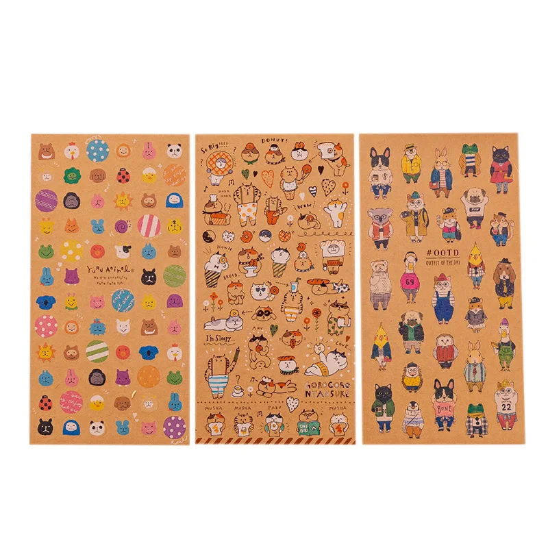 Новая крафт-бумага мультфильм шаблон наклейки для скрапбукинга DIY альбом дневник неделя счастливые украшения для ежедневника наклейки