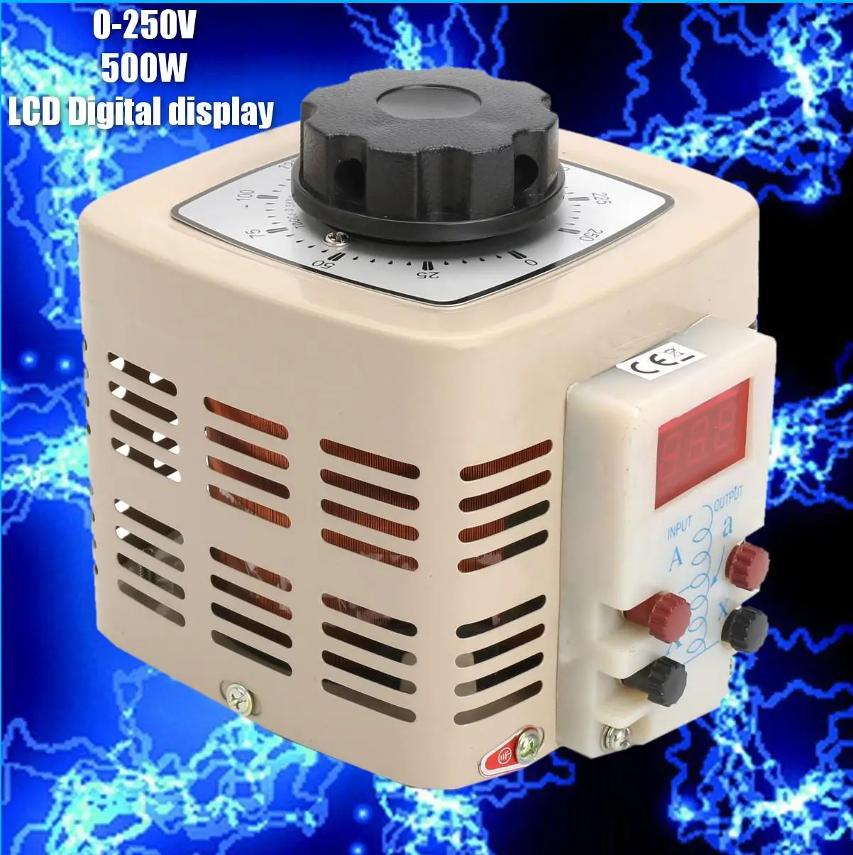 

AC Variable Digital Voltage Adjustable Regulator Transformer 2A 500w 220v Single-phase 0-250v TDGC2-0.5KVA Power Supplies