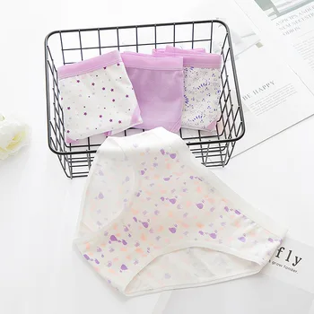 

3Pcs/lot Breathable Underpants Cotton Women Underwear Girls Ladies Panties Thin Lingerie Sexy Briefs TWY A008