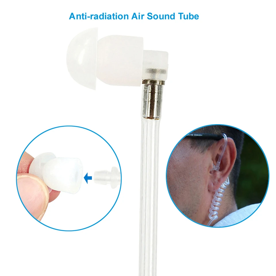 2PCS 2 Pin PTT MIC Headset Covert Acoustic Tube In-Ear Earpiece For Kenwood Baofeng Uv 5r Bf 888s Cb Radio Accessories I2745414234 - Foto 8