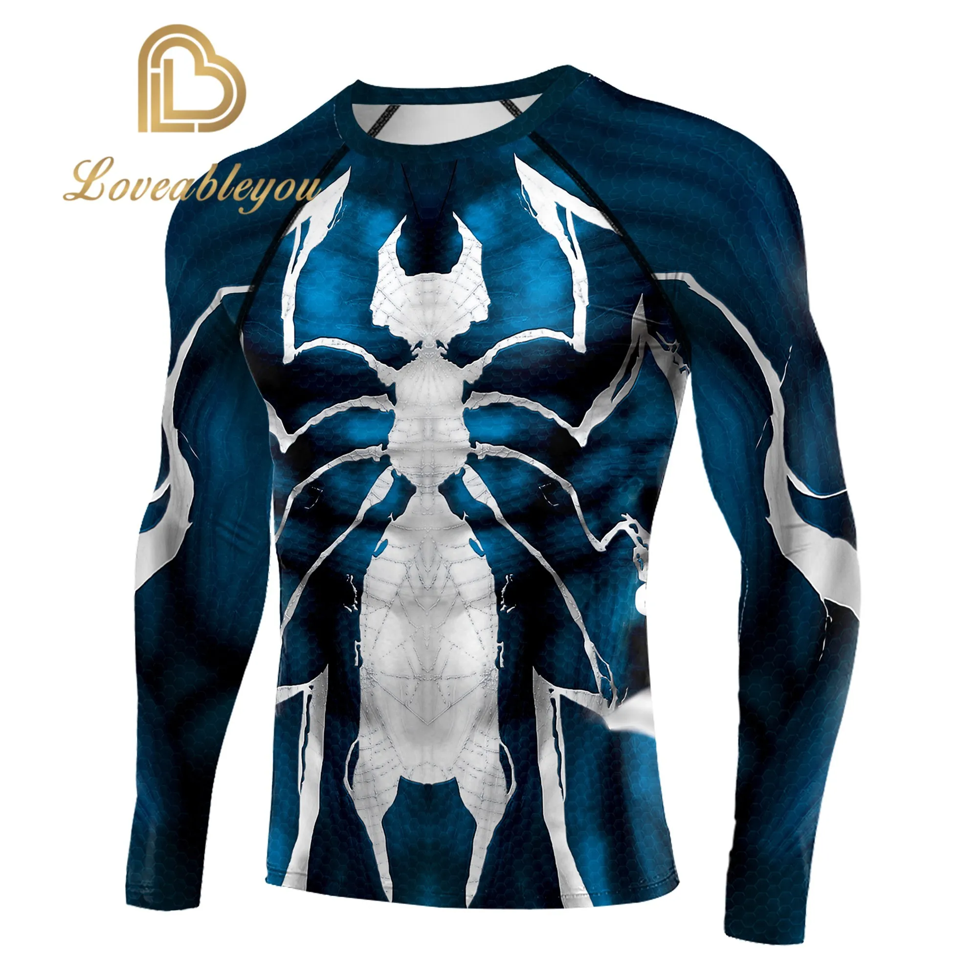 

2020 Cosplay Printed Venom Black Spidermen Compression Gym Short Sleeve T-Shirts for Male Spider-man Fitness Shirts