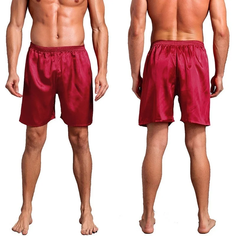 Men Summer Fashion Homewear Robes home Shorts Silk Satin Pajama Sleepwear Bottoms Loungewear Underwear Short Pant 2020 plus size pajama pants