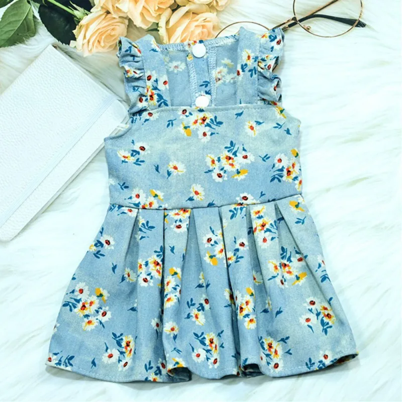 Dog Clothes Floral Clothing for Dogs Dresses Print Small Super Pet Outfits Spring Summer Ropa Para Perro Pets Skirts