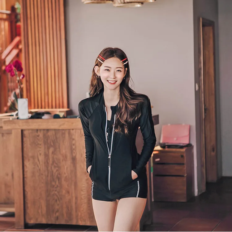 Женский купальник, Раздельный купальный костюм, женские купальники из двух частей, пуш-ап, три части, застежка-молния, серфинг, высокая талия, раздельные брюки