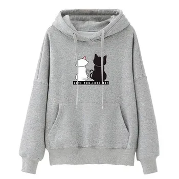 

2019 hoodies oversized hoodie streetwear Women Hoodies Casual Sweatshirt Winter Ladies Baggy Cat Jumper Pullover Tops толстовка